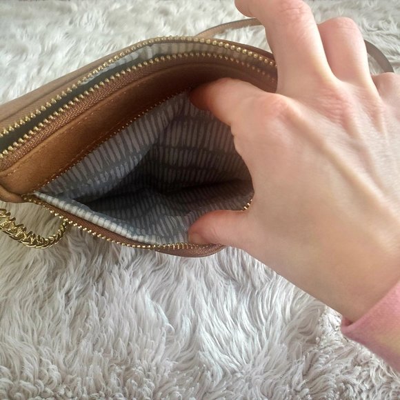 Brown Handbag Faux Suede Violet Ray New With Tags - Picture 8 of 8